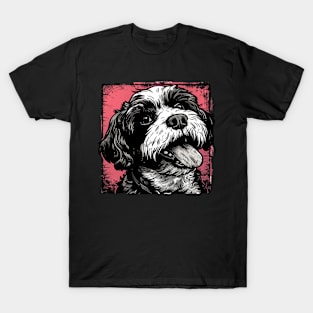 Retro Art Shih Tzu Dog Lover T-Shirt